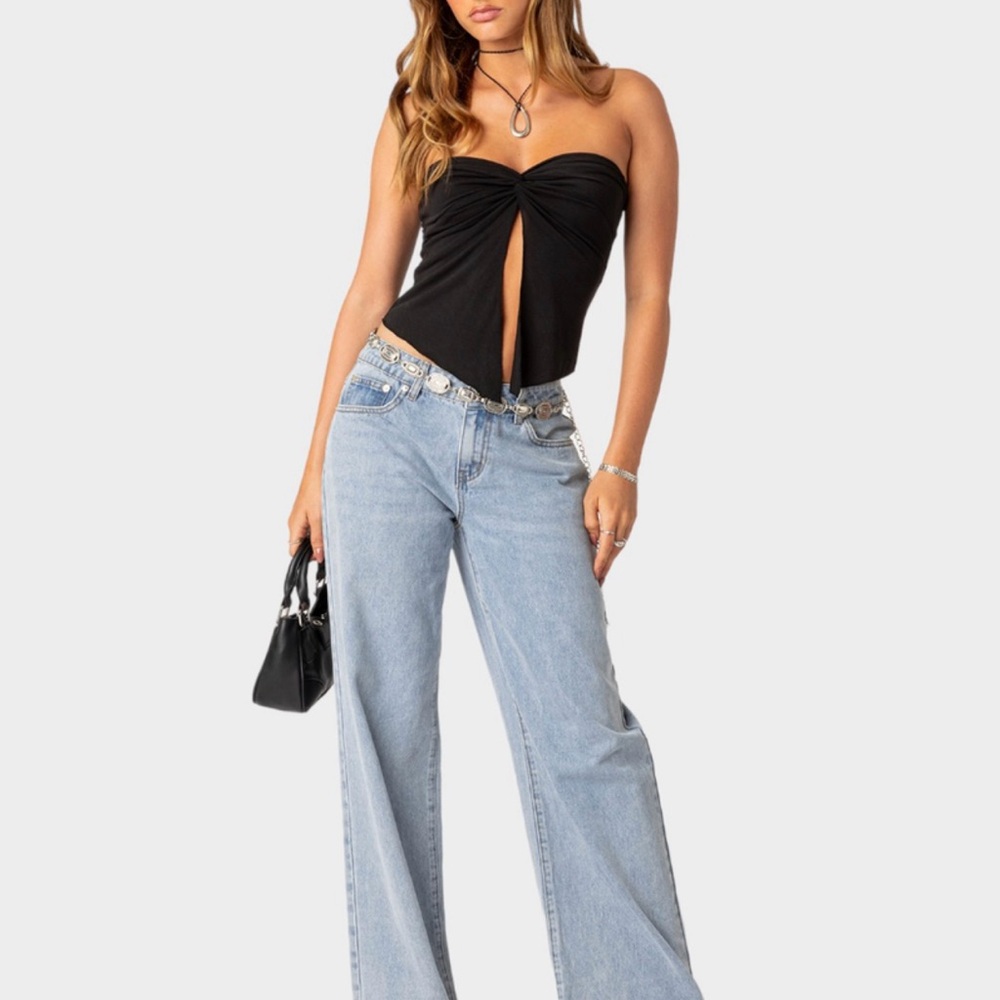Edikted Black Twisted Split Tube Top – Size M (Never Worn!) - Picture 4 of 4